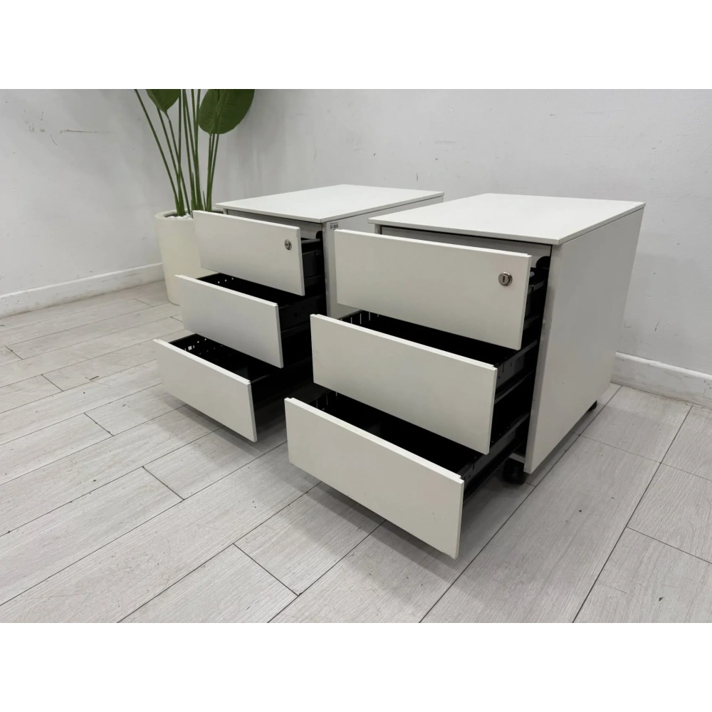 NURUS 3 ÇEKMECELİ METAL BEYAZ KESON - M3010