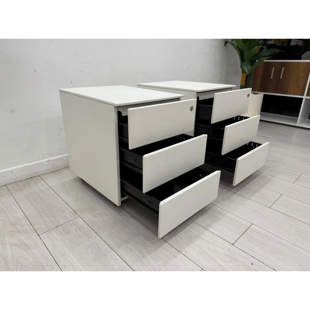 NURUS 3 ÇEKMECELİ METAL BEYAZ KESON - M3010
