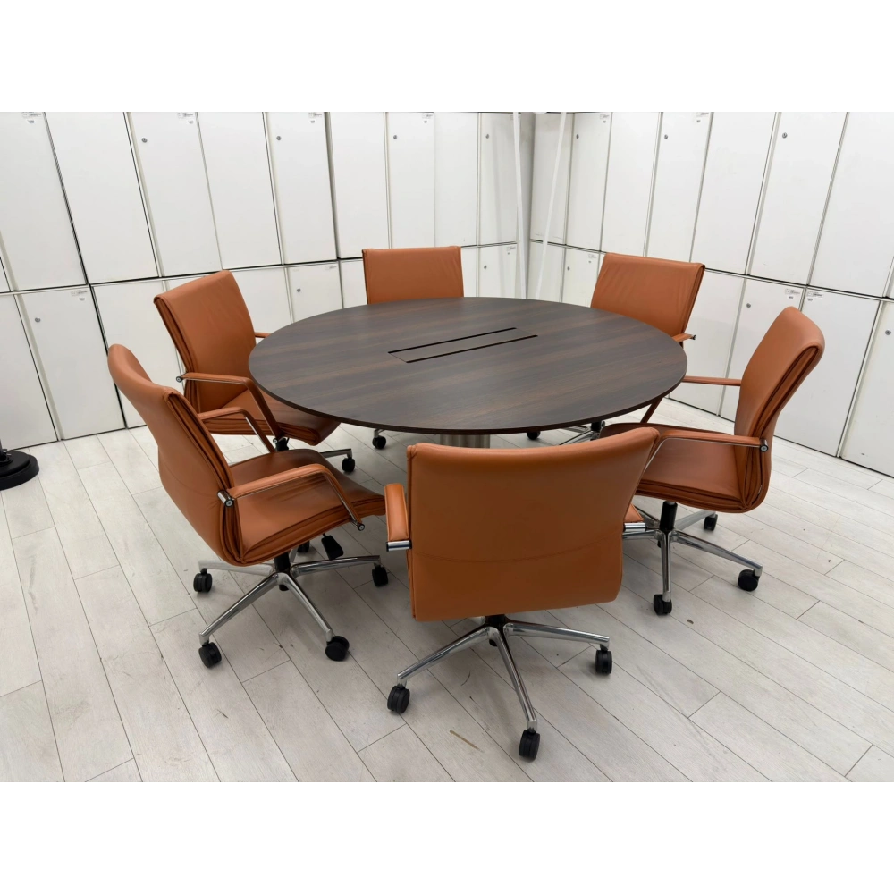 Nurus Dataportlu 6 Kişilik Yuvarlak Toplantı Masası