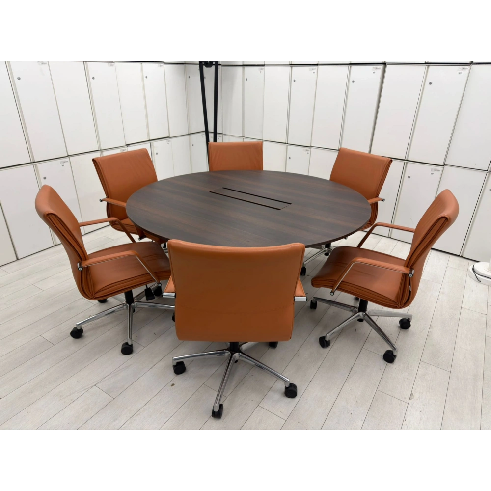 Nurus Dataportlu 6 Kişilik Yuvarlak Toplantı Masası