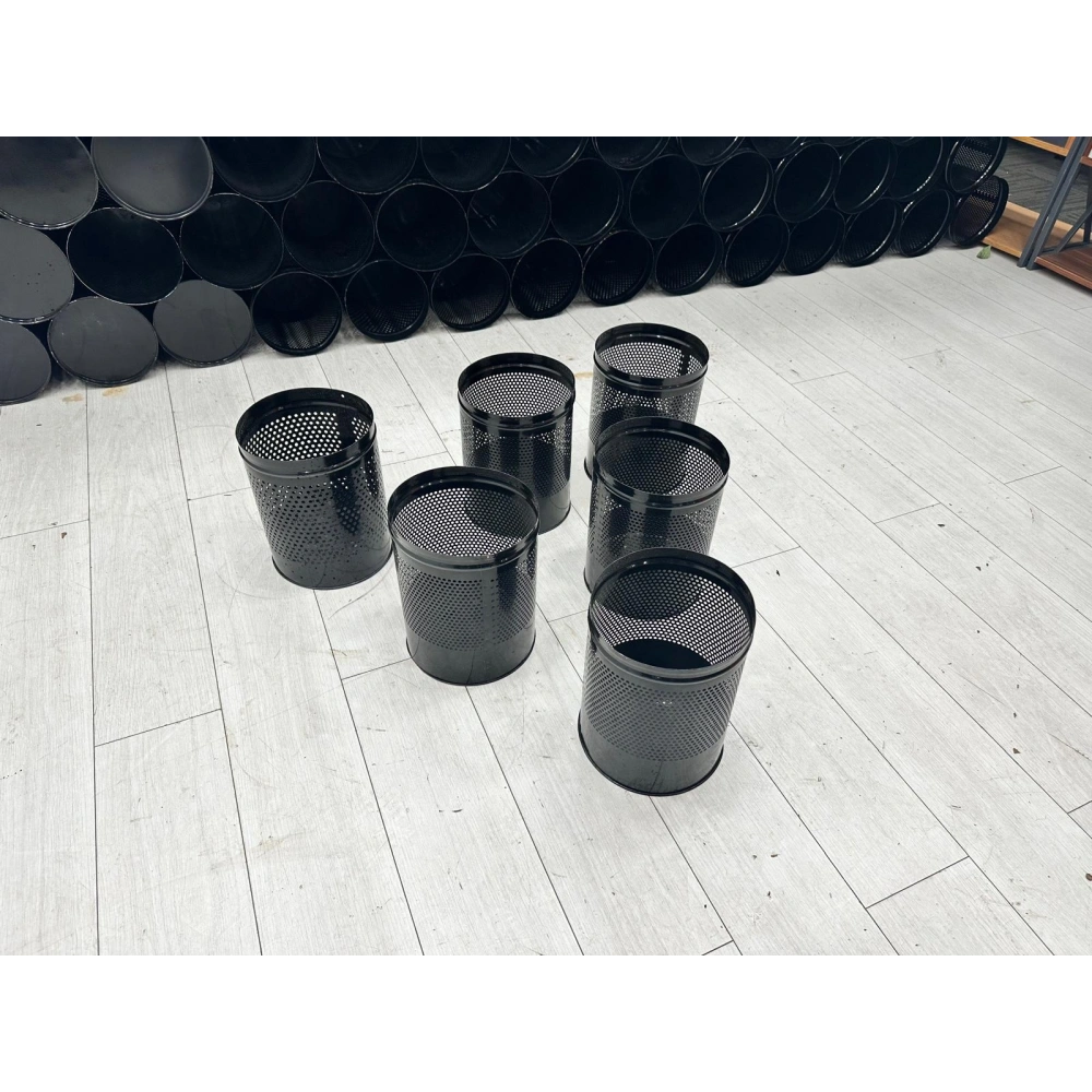 Siyah Metal Çöp Kovası Masa Altı Çöp Kovası