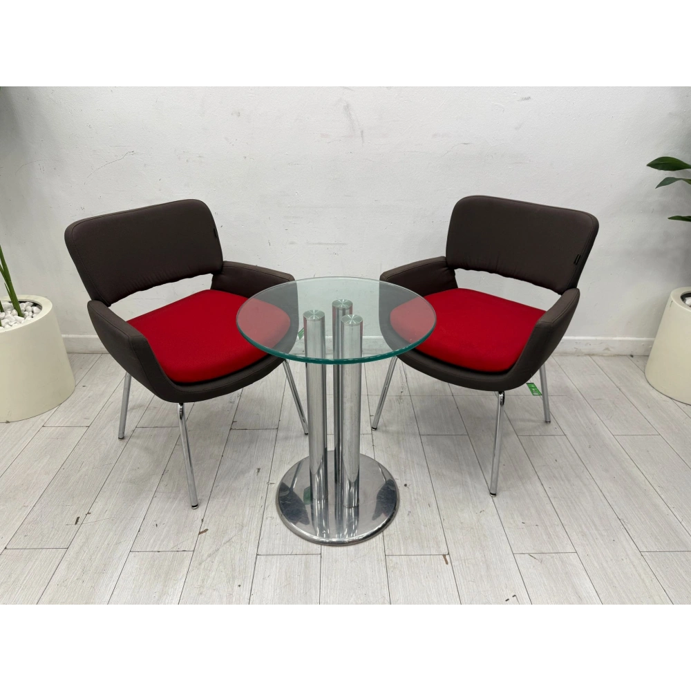 Yuvarlak Cam Sehpa Ferforje Sehpa