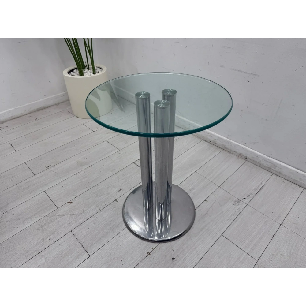 Yuvarlak Cam Sehpa Ferforje Sehpa - M3737