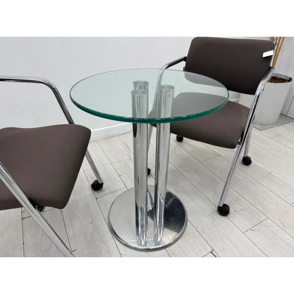Yuvarlak Cam Toplantı Masası Temperli Cam
