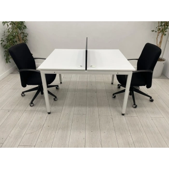 2 Kişilik Beyaz Çoklu Çalışma Masası İş İstasyonu