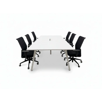 Beyaz Dataportlu 10 Kişilik Toplantı Masası