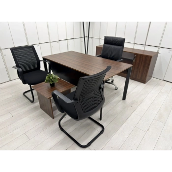 Ceviz Ofis Çalışma Masası Takımı