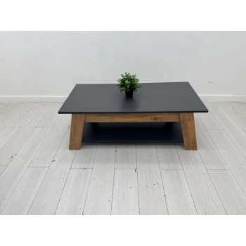 Dekoratif Antrasit Çift Katlı Orta Sehpa