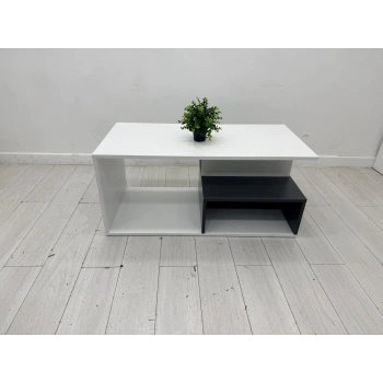 Dekoratif Beyaz Orta Sehpa 110*54*51