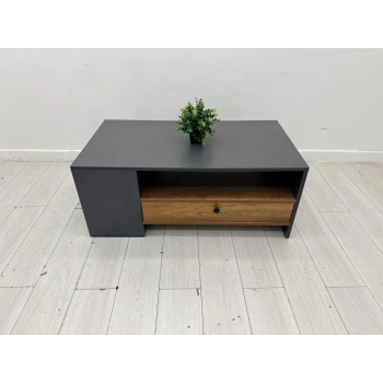 Dekoratif Çekmeceli Antrasit Orta Sehpa - M4595