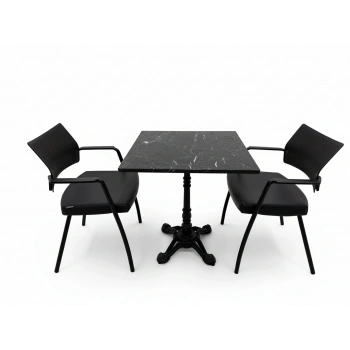 Demir Ayaklı Gerçek Mermer Orta Sehpa