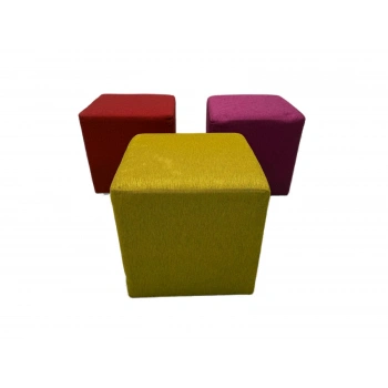 Kumaş Renkli Kare Puf Ofis Pufları Puf