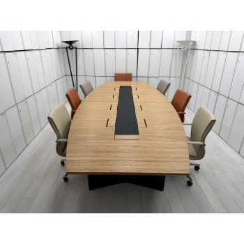 Nurus Dataportlu 10 Kişilik Meşe Toplantı Masası