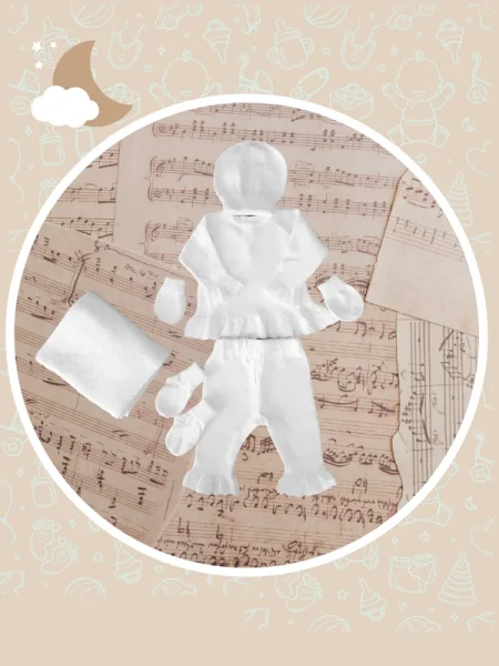 6 lı Beyaz Triko %100 Organic Pamuk Yenidoğan Hastane Çıkışı (0-3 Ay)