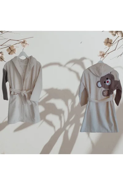 %100 Pamuk Ayıcıklı Bornoz ( 13- 16 Yaş )