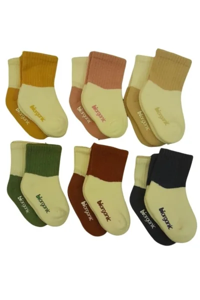 Biorganic 2li Organik Kaymaz Havlu Bebek Çorap %100 Organik Pamuk (6-18 AY)