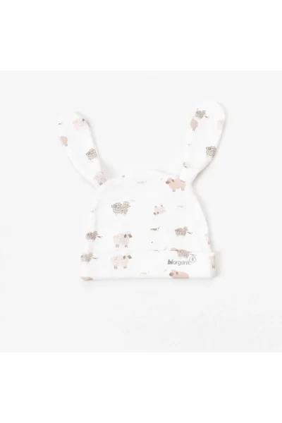 2 Li Curly Sheep Bebe Şapka %100 Organik Pamuk