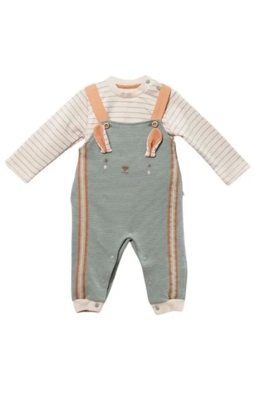 Salopet,uzunkol t-shirt cool lines bunny %100 Organik Pamuk (3-12 Ay)