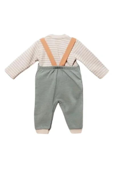 Salopet,uzunkol t-shirt cool lines bunny %100 Organik Pamuk (3-12 Ay)