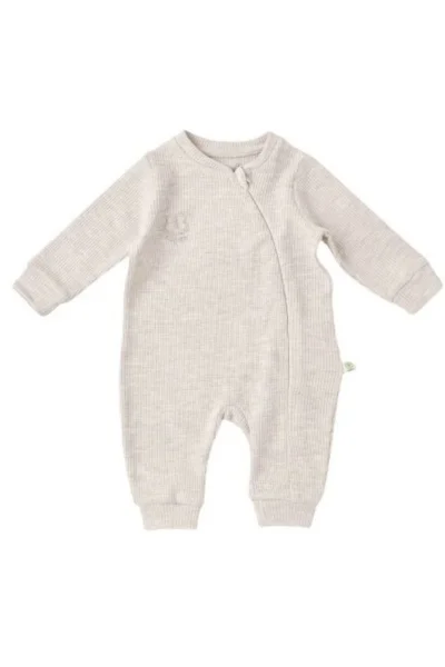 Organik Tulum Fermuarlı Nature In Waffle Kahve Melanj (0-12 AY)