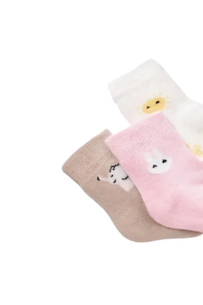 3lü Desenli Yenidoğan Bamboo Bebek Çorap (0-3 Ay)