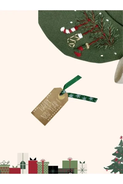 Kız Çocuk Yeşil Nakışlı Elbise Yakası Yeşil (1-8 Yaş )