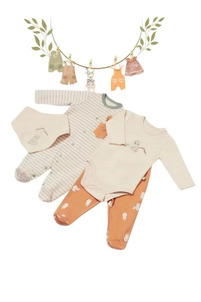 4 Lü Tül Kılıflı Cool Lines Bunny Yenidoğan Organik Hastane Çıkışı (56 Cm )