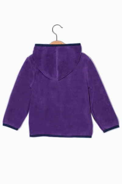 Mor Fermuarlı Polar Sweatshirt / Hırka (3-14 Yaş)