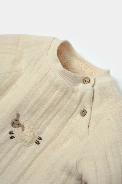 Baby Cosy Krem Içi Tüylü Welsoft Organik Müslin Ikili Takım (3-24 AY)