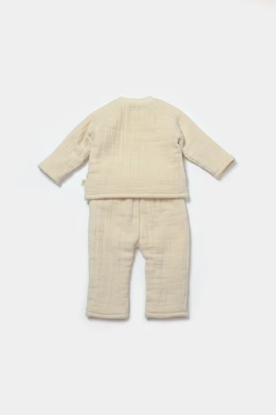 Baby Cosy Krem Içi Tüylü Welsoft Organik Müslin Ikili Takım (3-24 AY)