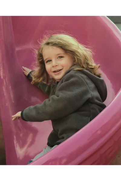 Unisex Antrasit Polar Fermuarlı Sweatshirt (3-14 Yaş)