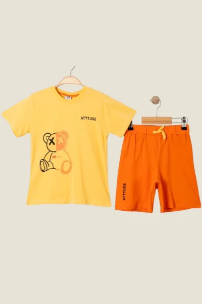 Ayıcık Baskılı Şortlu Takım (3-6 Yaş )