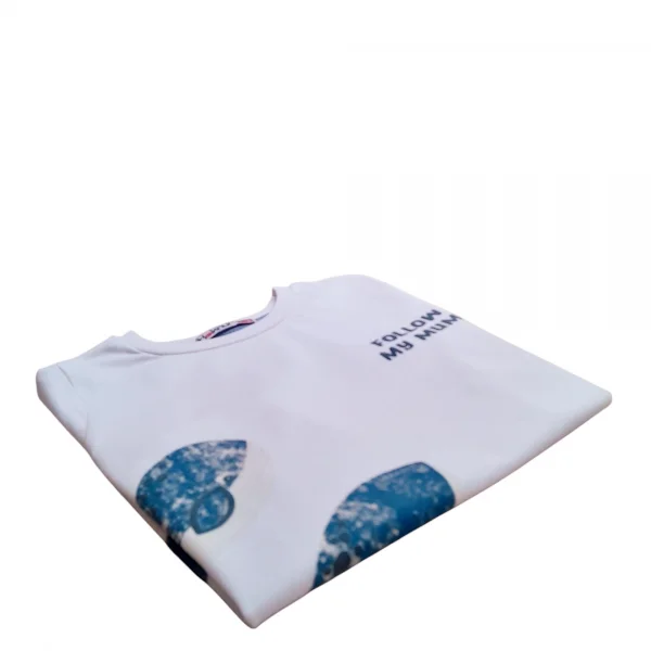 Balina Baskılı Erkek Çocuk Beyaz Mavi T-shirt ( 1- 5yaş )