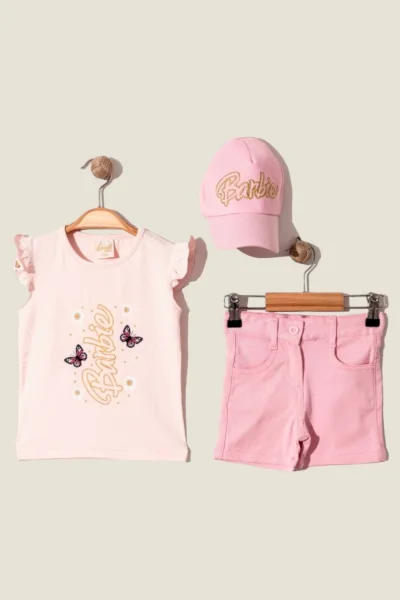 Barbie Şapkalı Kız Çocuk Takım (2-5 Yaş )