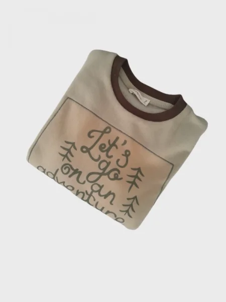 Baskılı Bej Doğa Unisex Sweatshirt