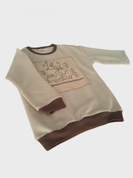 Baskılı Bej Doğa Unisex Sweatshirt