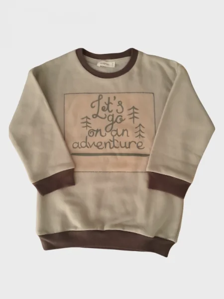 Baskılı Bej Doğa Unisex Sweatshirt