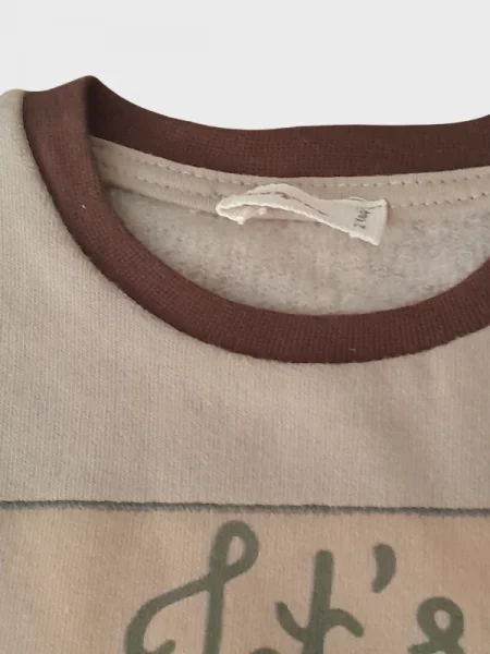 Baskılı Bej Doğa Unisex Sweatshirt