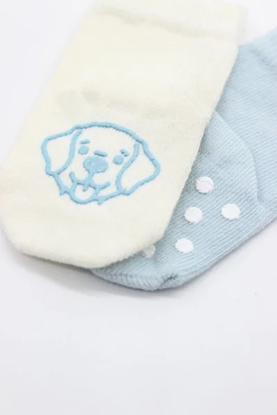 Biorganic Bistyle 2li Hayvan Figürlü Kaymaz %100 Organik Pamuk Bebek Çorap (3-6 AY)