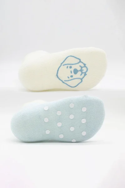 Biorganic Bistyle 2li Hayvan Figürlü Kaymaz %100 Organik Pamuk Bebek Çorap (3-6 AY)