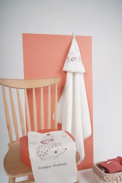 Clouds Are Happy Müslin Örtülü %100 Pamuk Havlu Set (80x83cm)