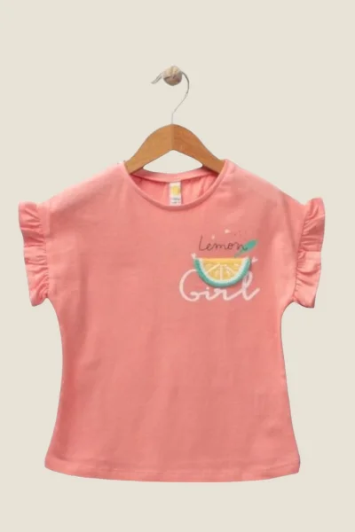 Limon Nakışlı Kız Çocuk T-Shirt (3-6 Yaş)