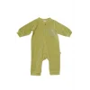 Babycosy Fıstık Yeşili Organik Fermuarlı Kadife Tulum (3-24 AY)
