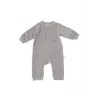 Gri Kadife Fermuarlı Organik Bebek Tulum (3-24 Ay)