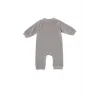 Gri Kadife Fermuarlı Organik Bebek Tulum (3-24 Ay)