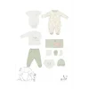10lu %100 Organik Pamuk Tiny Bird Yenidoğan Hastane çıkışı 56cm (0-3 Ay)