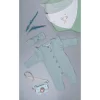 Kız Bebek Mint Organik Pamuk Omuzdan Fırfırlı Tulum ve Bandana Takım (0-24 Ay)