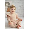 Kız Bebek Pembe %100 Organik Pamuk Fırfırlı İkili Takım ( 0 -4 Yaş)