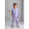 Kız Çocuk Lila Rengi Şeritli Eşofman Takım