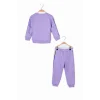 Kız Çocuk Lila Rengi Şeritli Eşofman Takım